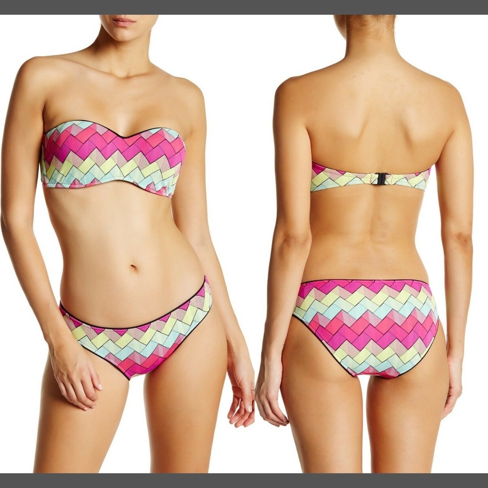 NWT Seafolly Beach Vibe Bandeau Top + Hipster Bikini Bottom [10 AU‎ = 6 US ]